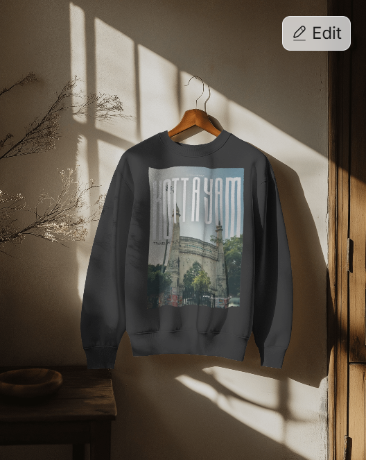 kottayam baced black colour sweat shirt t shirt