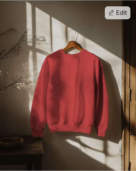 red colour sweatshirt