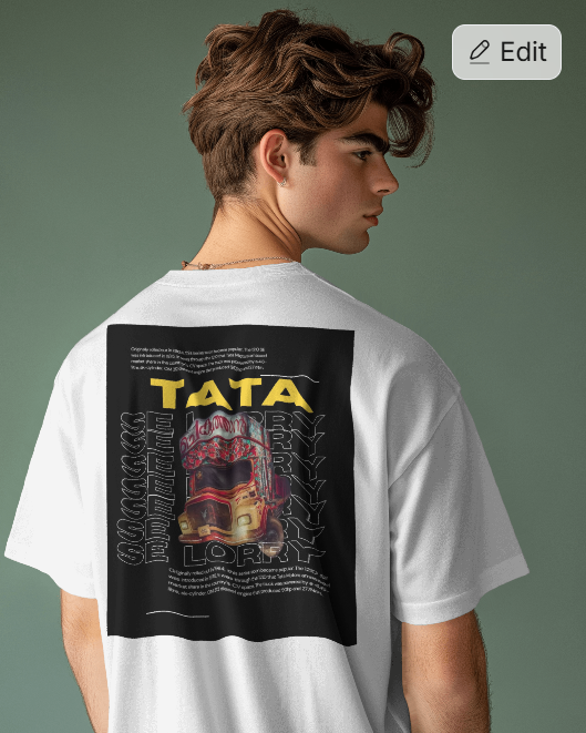 se lorry white colour baced oversized tshirt