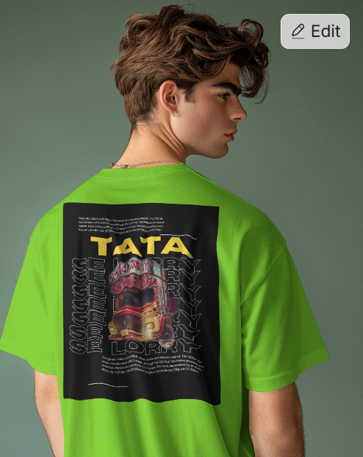 green colour fivesleeve tshirt  kerala model truck