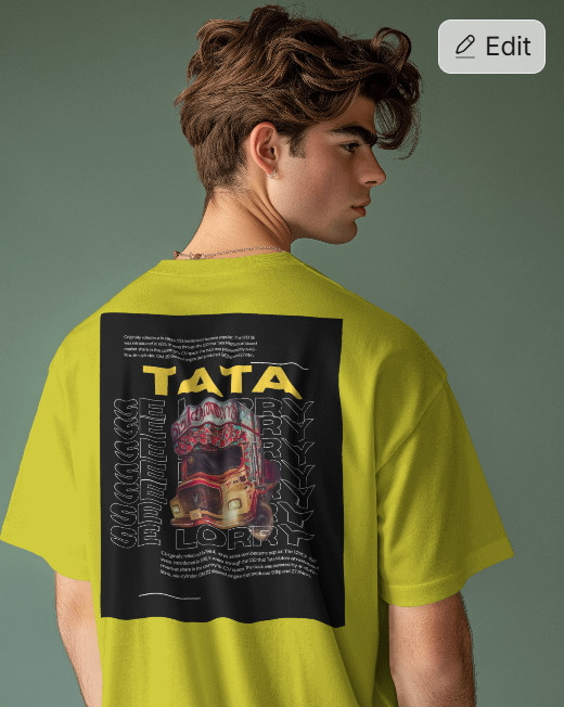 selorry yellow colour baced oversized tshirt